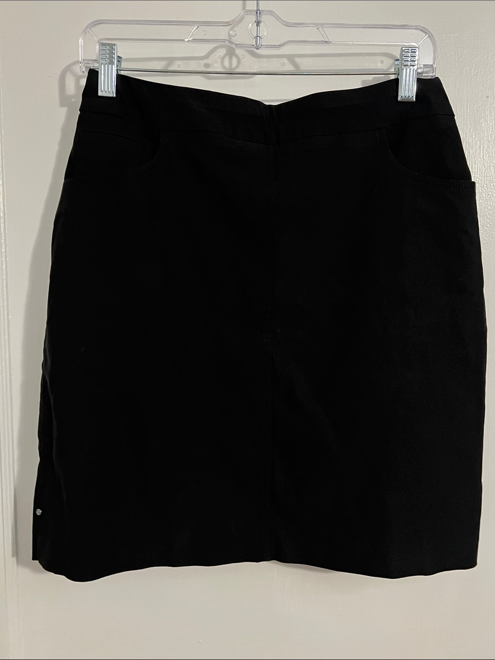Hilary Radley Sleek Black Mini Skort with Clean Silhouette